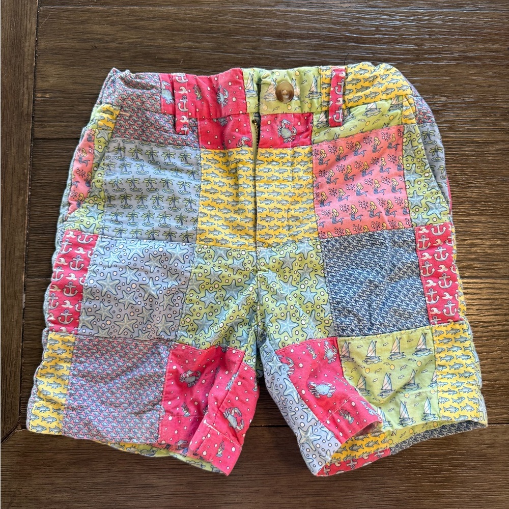 Vineyard Vines Kids Patchwork Shorts - Pink, Yellow, Blue